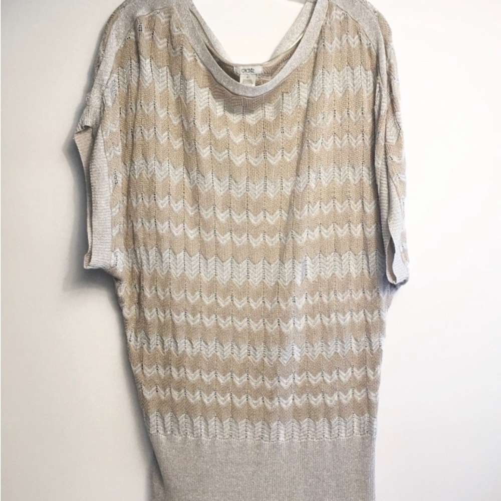 Cache Metallic Gold Tunic Sweater XL